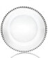 Jay Import Glass Silver Beaded Charger Plate