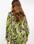 Y.A.S knitted jumper co-ord in green abstract print