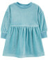 Baby Long-Sleeve Velour Dress 18M