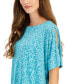 Women's Printed Boat-Neck Split-Sleeve Top, Created for Macy's