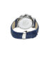 ფოტო #4 პროდუქტის NYC Chrono Genuine Leather Silver Tone & Blue Men's Watch 1282ANYL