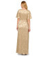 ფოტო #2 პროდუქტის Petite Surplice-Neck Foil Leaf Draped Gown