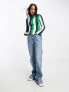 & Other Stories knitted jumper in blue and green stripe