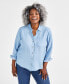 ფოტო #4 პროდუქტის Women's Button-Up Perfect Shirt, XS-4X, Created for Macy's