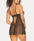 ფოტო #2 პროდუქტის Women's Heat Satin and Lace 2 Piece Lingerie Babydoll Set