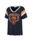 Фото #1 товара Women's Navy Distressed Chicago Bears Phoenix V-Neck T-shirt