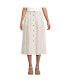 Women's Button Front Linen Midi Skirt