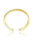ფოტო #3 პროდუქტის Sterling Silver 14K Gold Plated Clear Cubic Zirconia 2-Row Cuff Bracelet