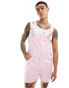 ASOS DESIGN shorter length dungaree in link pink Розовый, M - W34 - фото #3