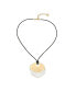 White Molten Patina Pendant Leather Necklace