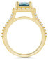 Фото #3 товара Aquamarine (2-1/2 ct. t.w.) and Diamond (3/4 ct. t.w.) Halo Ring in 14K Yellow Gold