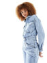 Free People utility denim boilersuit in light blue wash