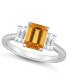 ფოტო #1 პროდუქტის Women's Citrine (1-3/5 ct.t.w.) and White Topaz (3/4 ct.t.w.) 3-Stone Ring in Sterling Silver