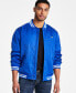 ფოტო #1 პროდუქტის Men's Classic Logo Striped-Trim Varsity Jacket