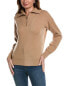 Amicale Cashmere Quarter Zip Cashmere Pullover Women's Brown Xs