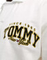 Tommy Jeans relaxed luxe varsity rugby shirt in white