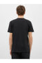 Erkek Siyah Slim Fit Basic Pamuklu Kısa Kollu T-Shirt