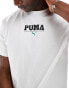 Puma central logo t-shirt in white weiß, L - фото #3