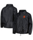 Фото #1 товара Men's Black San Francisco Giants Coach's Raglan Full-Snap Windbreaker Jacket