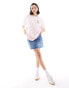 Фото #1 товара Levi's oversized colour block t-shirt with lemon logo in pink