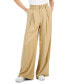 ფოტო #1 პროდუქტის Women's Pleat-Front Wide-Leg Soft Pants