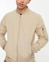 Jack & Jones Essentials bomber jacket with zip in beige