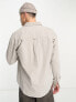 ASOS DESIGN oversized cord shirt in stone grey