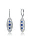 Фото #1 товара Sterling Silver White Gold Plated with Colored Cubic Zirconia Oval Drop Earrings