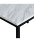 Noyes Metal Dining Table with Laminated Faux Marble Top, Off-white