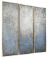 Фото #2 товара Silver Ice 3-Piece Textured Metallic Hand Painted Wall Art Set by Martin Edwards, 60" x 20" x 1.5"