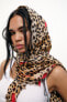 Animal print modal and silk scarf