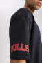 Фото #48 товара Fit Nba Chicago Bulls Oversize Fit Bisiklet Yaka Kısa Kollu Tişört B3889ax24sp