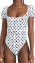 Фото #1 товара CAROLINE CONSTAS 285511 Women's One Piece Swimsuit, White Polka Dot, Size MD