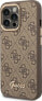 Guess Etui Guess do iPhone 14 Pro Max 6,7" brązowy/brown hard case 4G Vintage Gold Logo