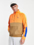 Фото #4 товара Polo Ralph Lauren icon logo colourblock hybrid half zip sweatshirt in resort orange multi