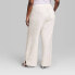 Фото #2 товара Women's Mid-Rise Wide Leg Relaxed Linen Pants - Wild Fable Off-White XXL
