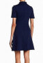 The Vanity Room 161286 Women's Mock Neck Fit and Flare Dress Navy Sz. Small