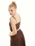 Фото #5 товара Esmee shirred beach crop top co-ord in brown