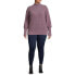 Terra & Sky Blouse Top Women's 0X Purple Long Raglan Sleeve Hacci Knit Mock Neck