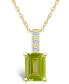 ფოტო #1 პროდუქტის Peridot (1-3/4 Ct. T.W.) and Diamond Accent Pendant Necklace in 14K Yellow Gold