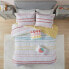 Фото #1 товара 5pc Full/Queen Striped Piper Cotton Comforter Set with Chenille Trim Pink