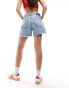 Abercrombie & Fitch baggy fit low rise denim shorts in light wash