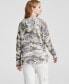 Фото #2 товара Women's Camo-Print 100% Cashmere Hooded Sweater, Created for Macy's