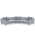 Фото #1 товара CLOSEOUT! Laylanna 119" 3-Pc. Fabric Striped L-Shape Sectional, Created for Macy's