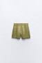 Linen blend high-waist bermuda shorts