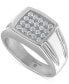 ფოტო #1 პროდუქტის Men's Cubic Zirconia Cluster Ring Set in Black Ion-Plated Stainless Steel