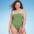 Фото #3 товара Women's Square Neck Wide Binding One Piece Swimsuit - Shade & Shore Olive Green