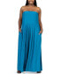 Фото #1 товара Plus Size Strapless Maxi Dress with Pockets