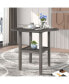 Фото #2 товара Farmhouse Round Counter Height Kitchen Dining Table With Drop Leaf And One Shelf