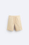 Textured lyocell - cotton bermuda shorts